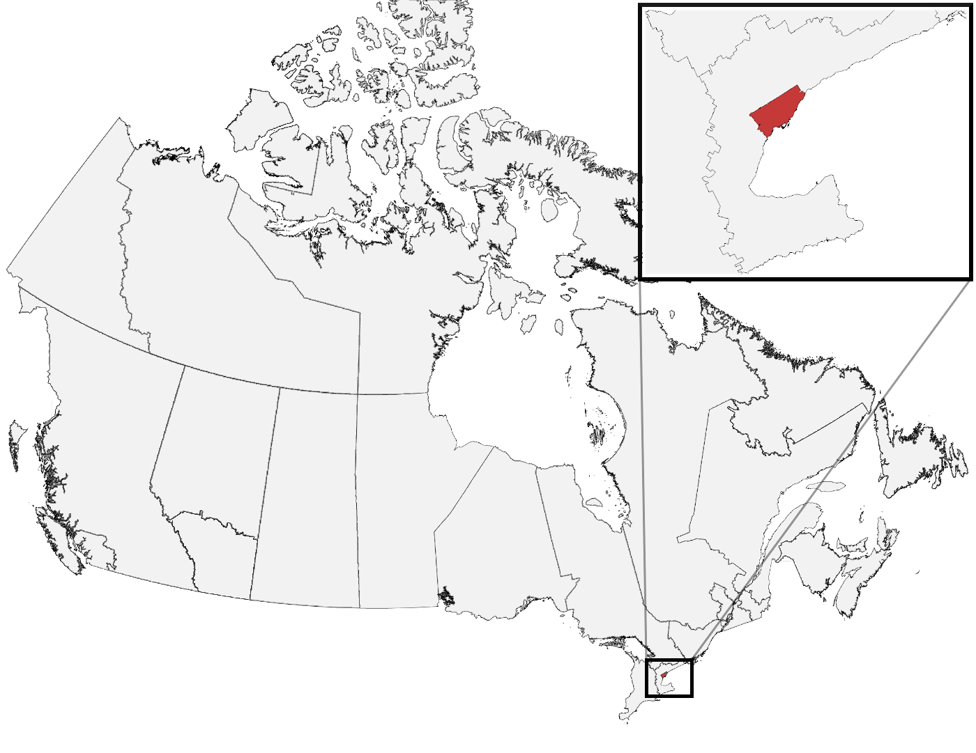 Area Code 437 Location on  Map