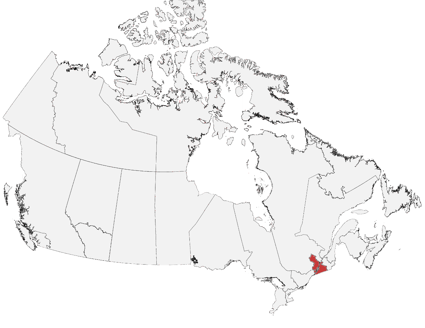 Area Code 450 Location on  Map