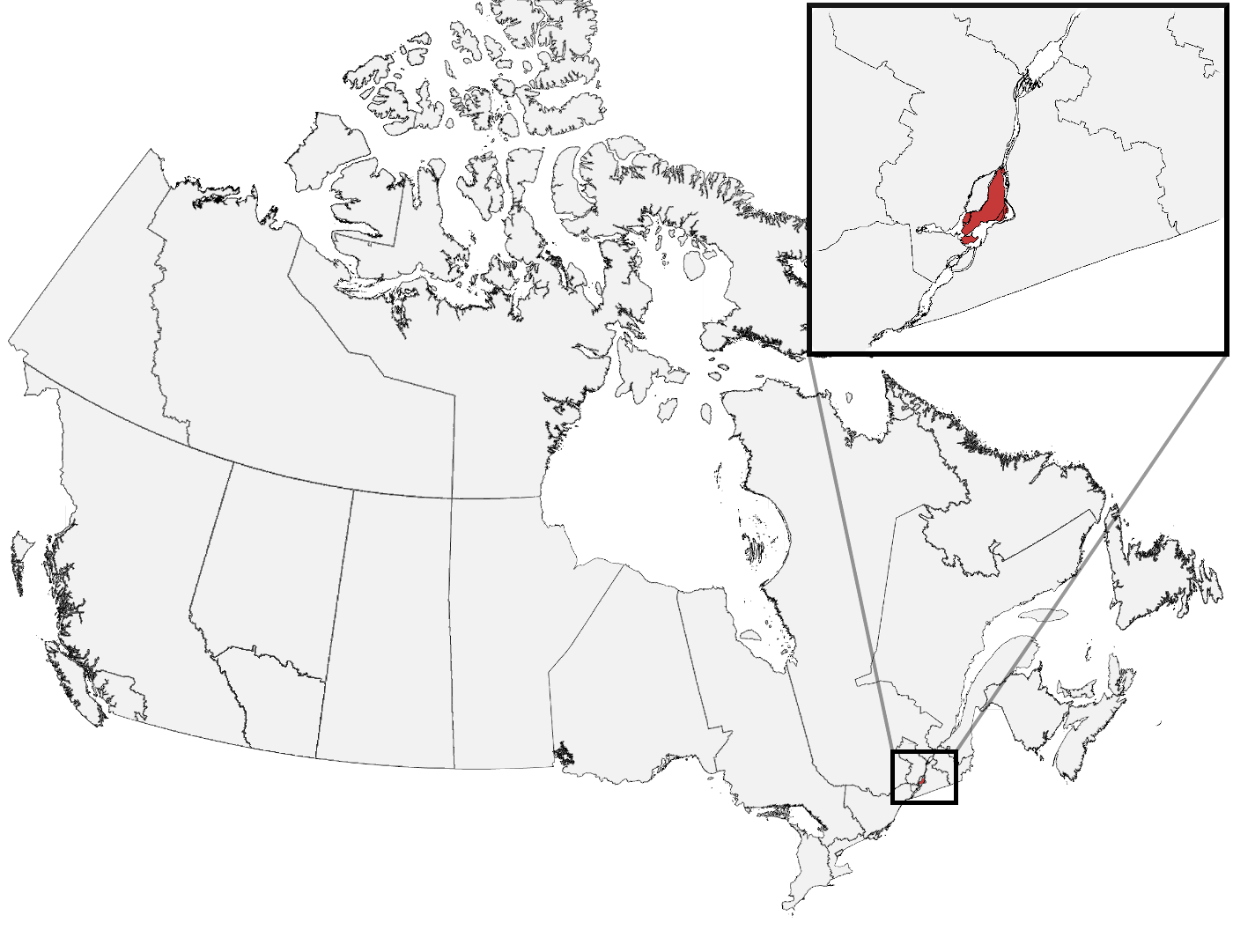 Area Code 514 Location on  Map