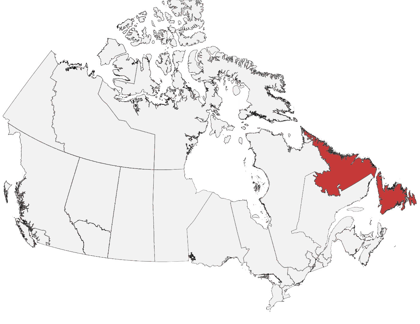 Area Code 709 Location on  Map